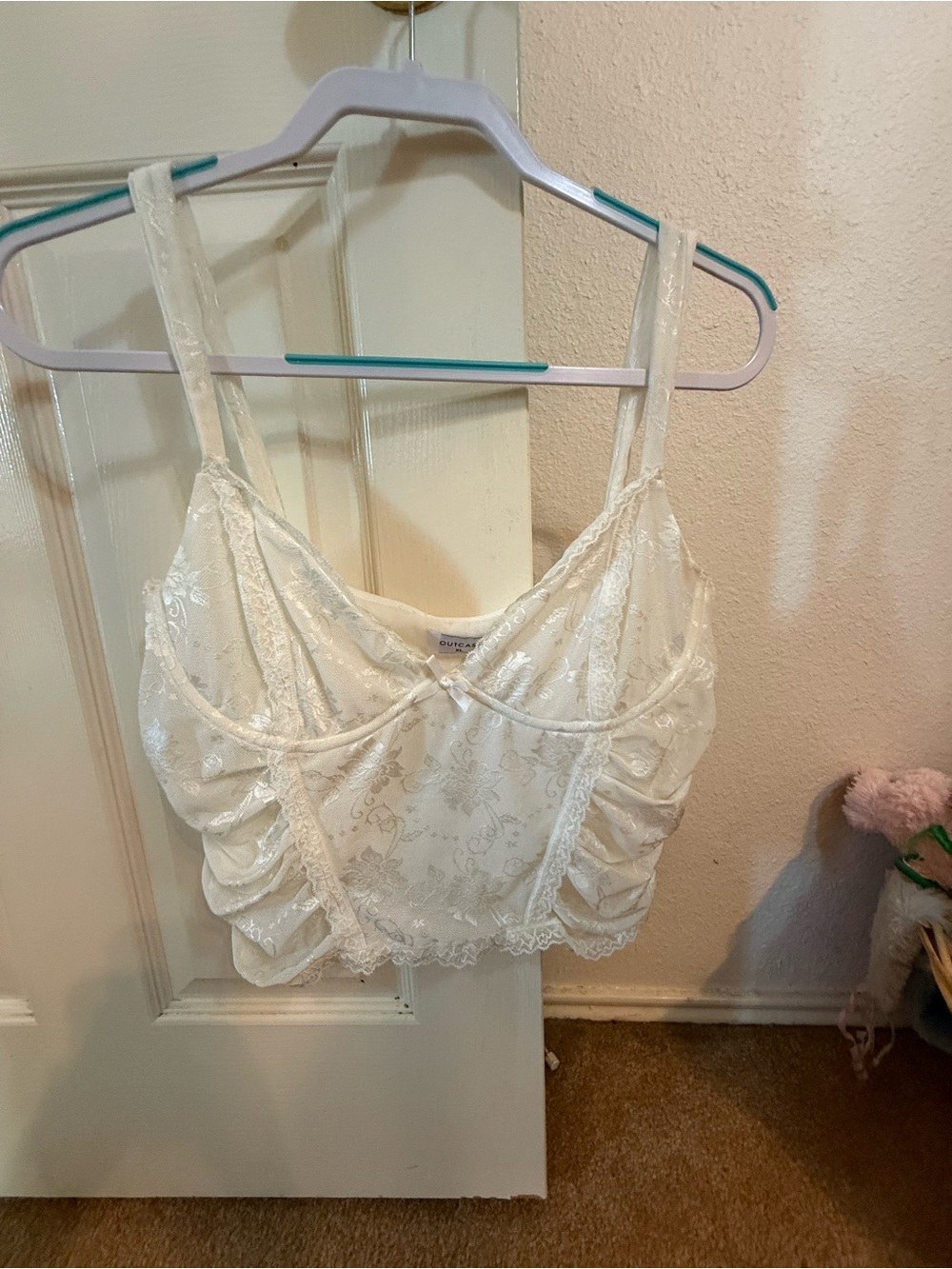 Outcast White Lace Corset Crop Top